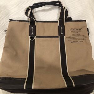 COACH Extra Large canvas and leather tote bag